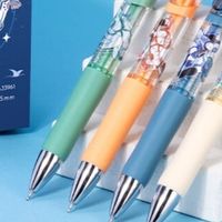 得力学生按动中性笔，太空主题设计有创意