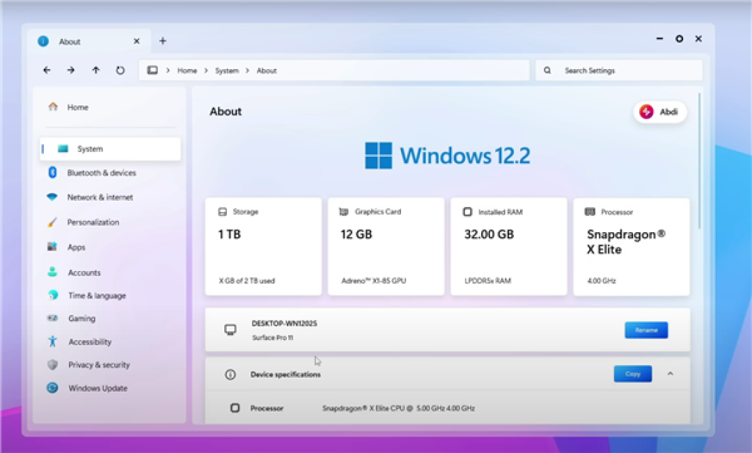 Windows 12.2概念设计曝光:全新开始菜单 支持Windows 7主题