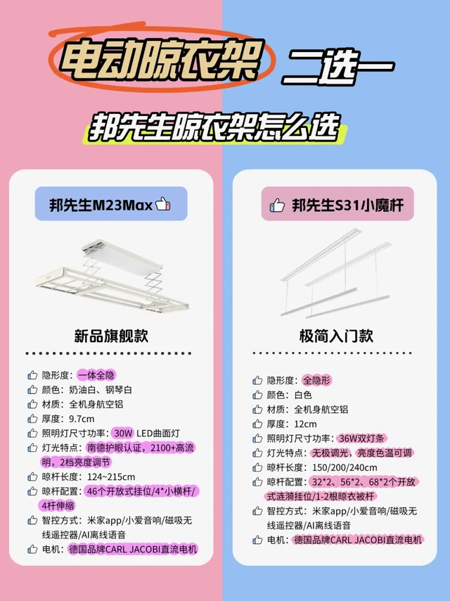 纠结症犯了‼️两款邦先生晾衣架选哪个啊