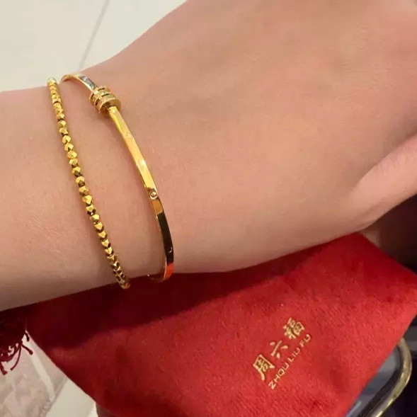 七夕选好礼，18K金小蛮腰手镯，优雅大气