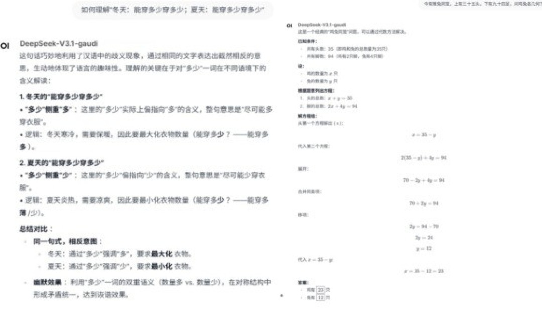 英特尔Gaudi 2E AI加速器为DeepSeek-V3.1提供加速支持
