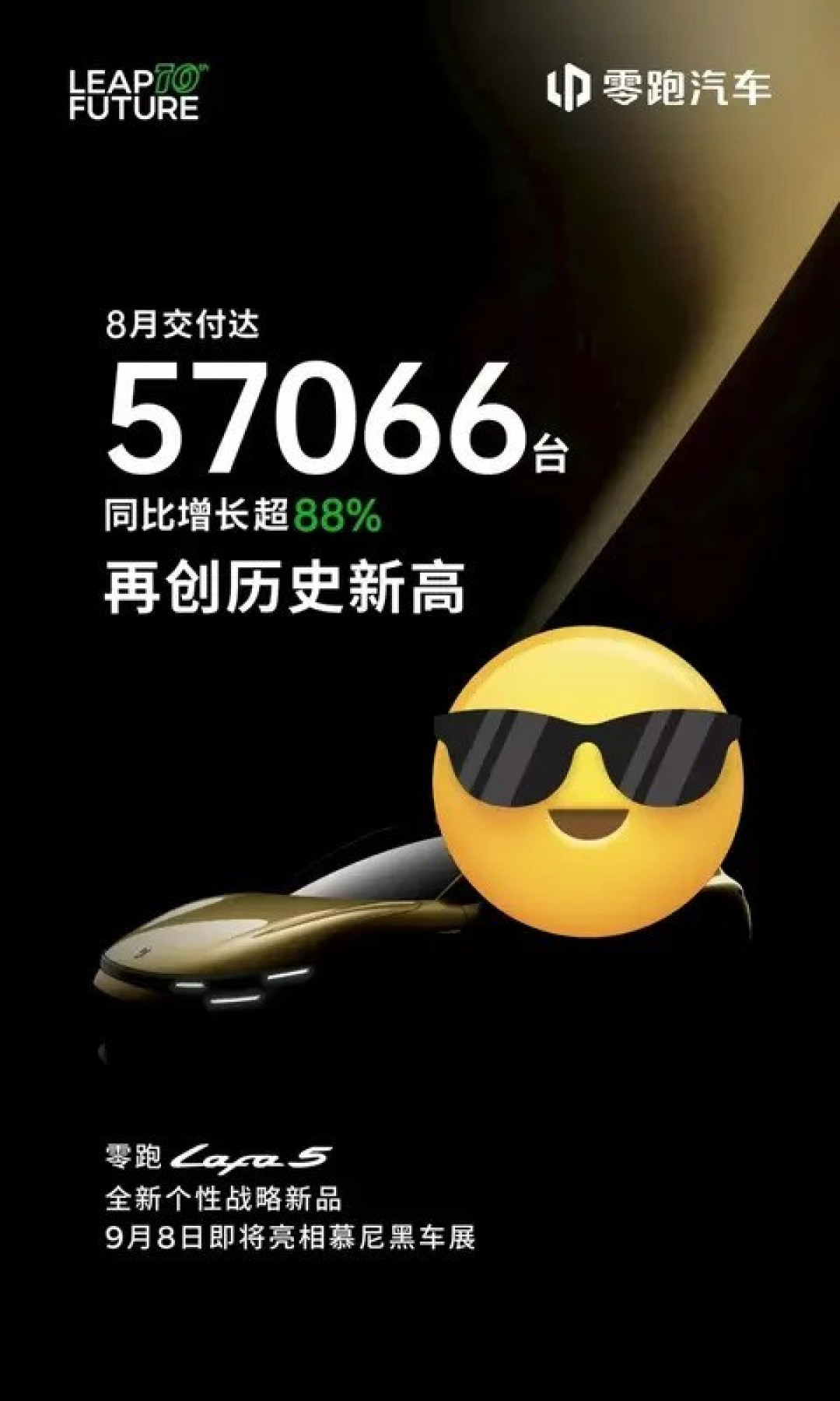 零跑汽车8月交付量创新高,累计突破90万辆,展现强劲增长实力