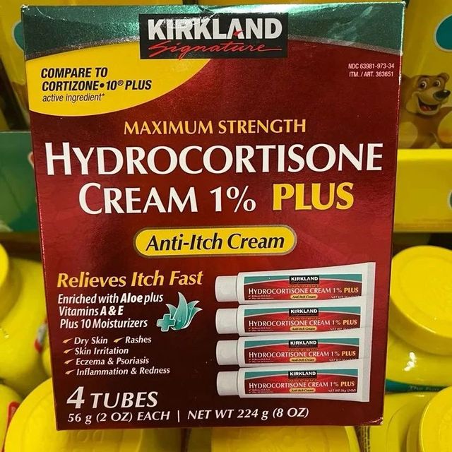 美国直邮Kirkland Signature Hydrocortisone1%PLUS柯克兰软膏4支装