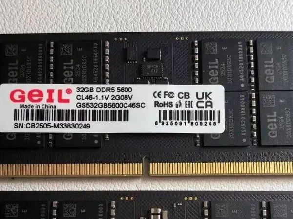 金邦（GEIL）DDR5 5600MHz 32GB 笔记本内存条简单开箱评测