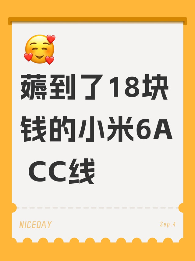 买到了值得买补贴的小米6A线，搭配酷态科10号Ultra很合适