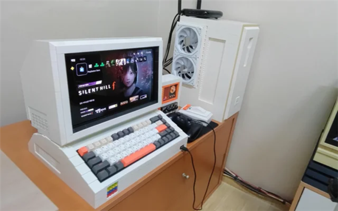 玩家用乐高积木拼出电脑机箱与屏幕:打造独特复古风PC