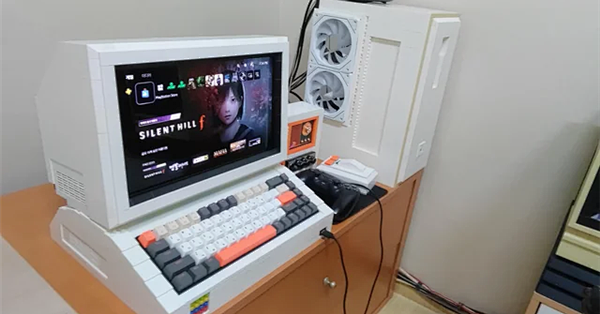 玩家用乐高积木拼出电脑机箱与屏幕：打造独特复古风PC