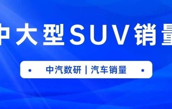 2025年1-7月中大型SUV累计销量排行榜