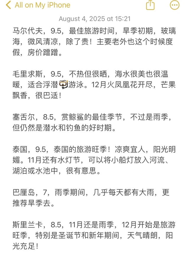 锐评11/12月份国外旅游体验