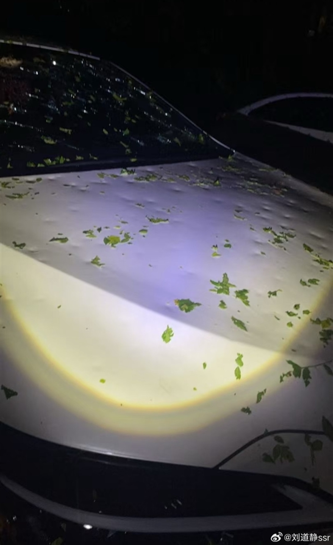北京冰雹车盖被砸出气泡膜!车主:车玻璃砸碎 车身全是坑