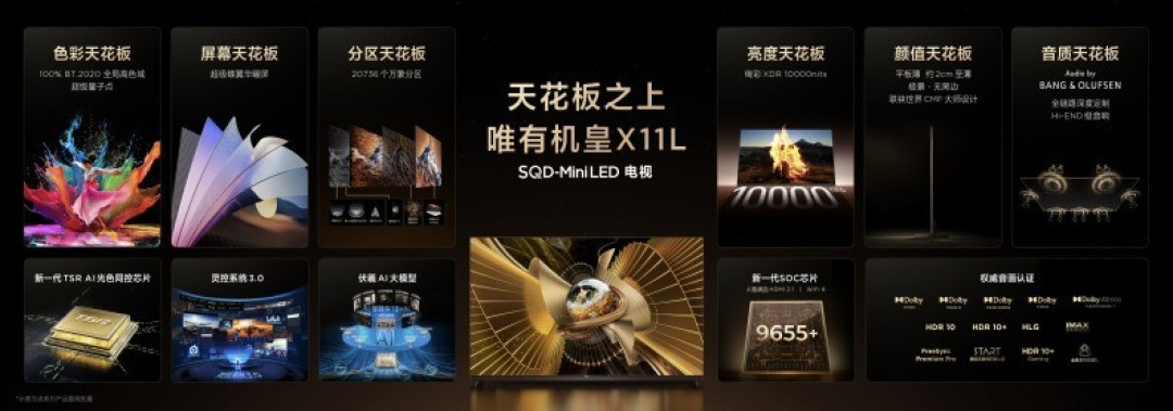 打破十年色域僵局,全球首款SQD-Mini LED机皇TCL X11L来了!