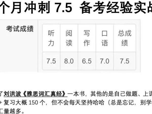 雅思两个月冲刺7.5 | 备考经验实战篇（全干货版）
