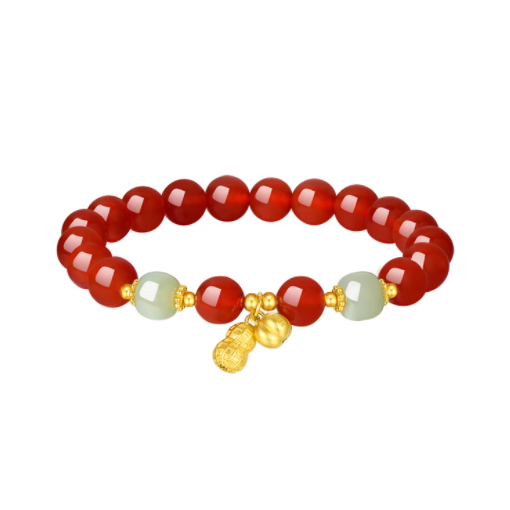 周大生好柿花生红玛瑙手串：国潮风尚与美好寓意的璀璨交织
