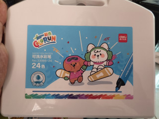 得力可水洗彩笔真实体验：出墨流畅颜色正，盒子设计超贴心