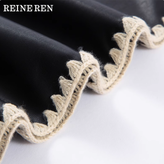 ✨REINEREN 新时髦春夏三角巾皮领，黑的超绝！