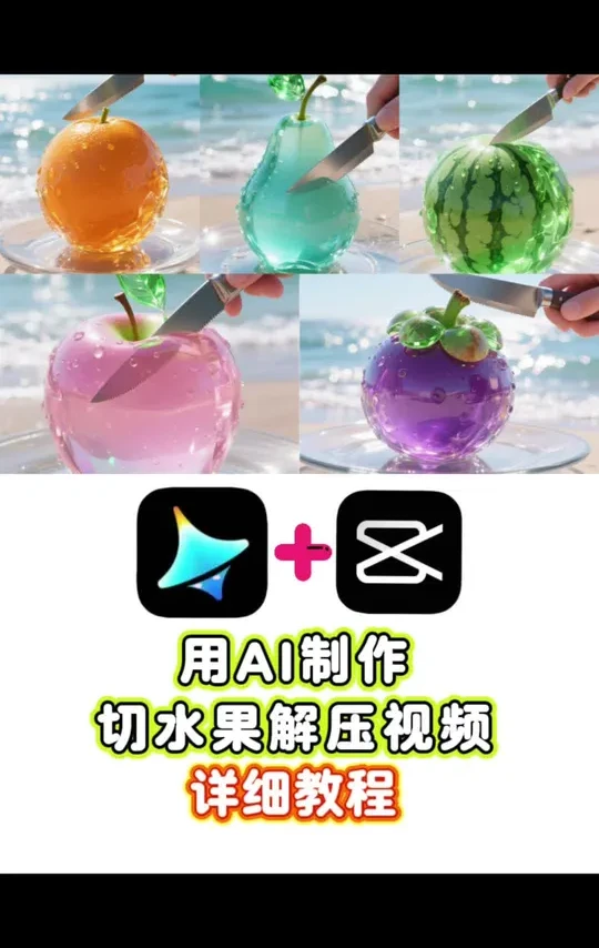 用Ai制作切水果解压视频详细教程#用AI切玻璃水果是什么体验  #原创视频 #教程 #Ai视频 #创作者扶持计划