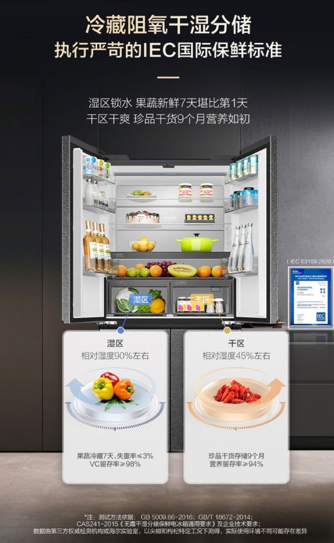 海尔对开门冰箱