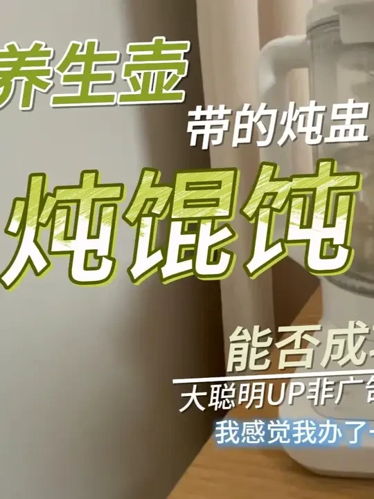 【非广告体验】米家养生壶P1，带的炖盅怎么用up用来炖馄饨 #小米 #米家 #智能家居 #测评 #炖盅 
刚买的养生壶带了一个不认识的配件，说明书没写用法，大聪明UP凭个人理解使用，能否成功吃上晚饭。
