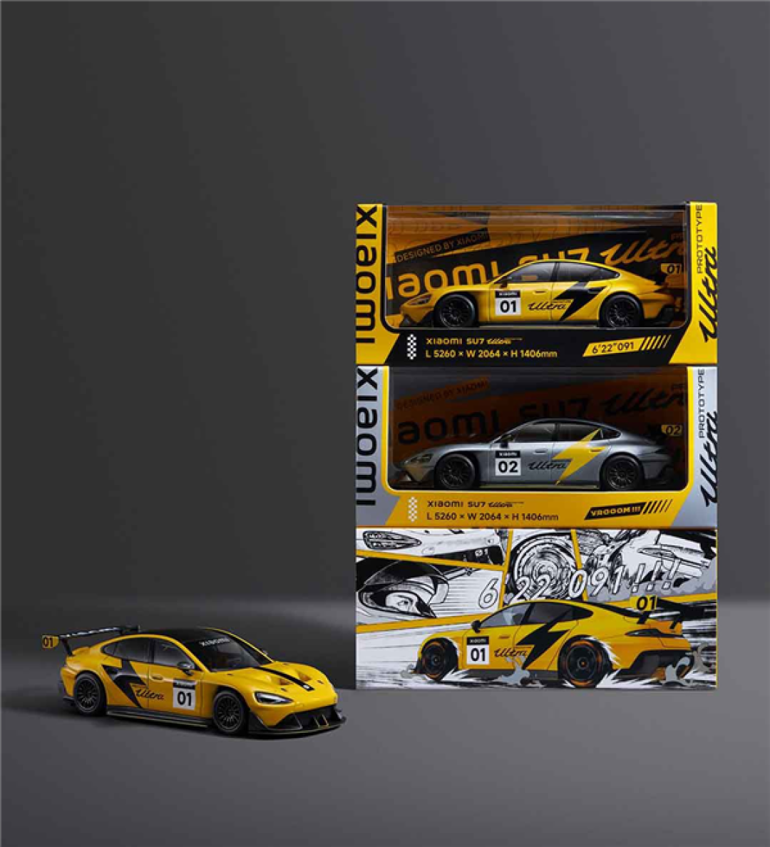 149元!小米SU7 Ultra原型车1:43合金车模发布:纽北同款