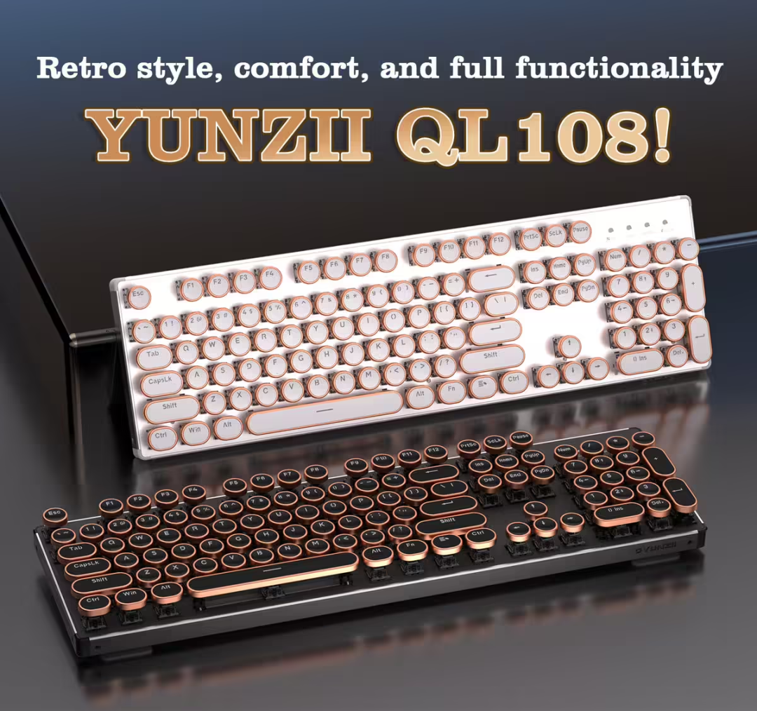 打字机情怀再现,YUNZII QL108复古机械键盘发布