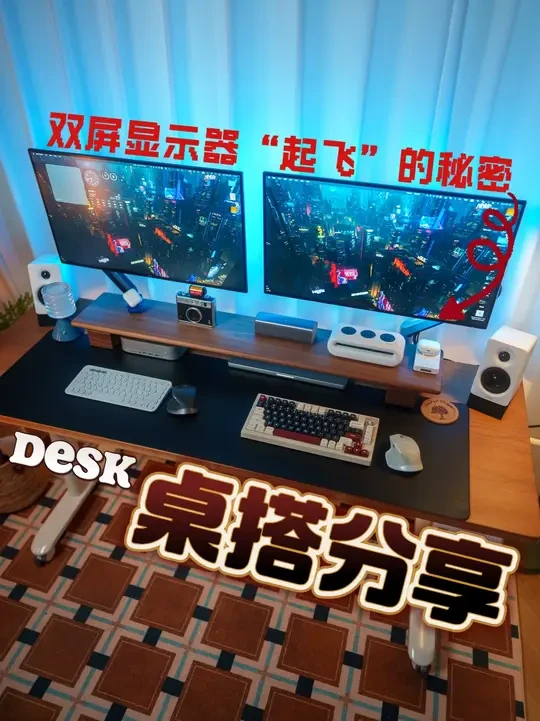 2025桌搭分享｜双屏显示器“起飞”的秘密 #桌搭 #桌搭好物 #升降桌 #显示器 #显示器支架