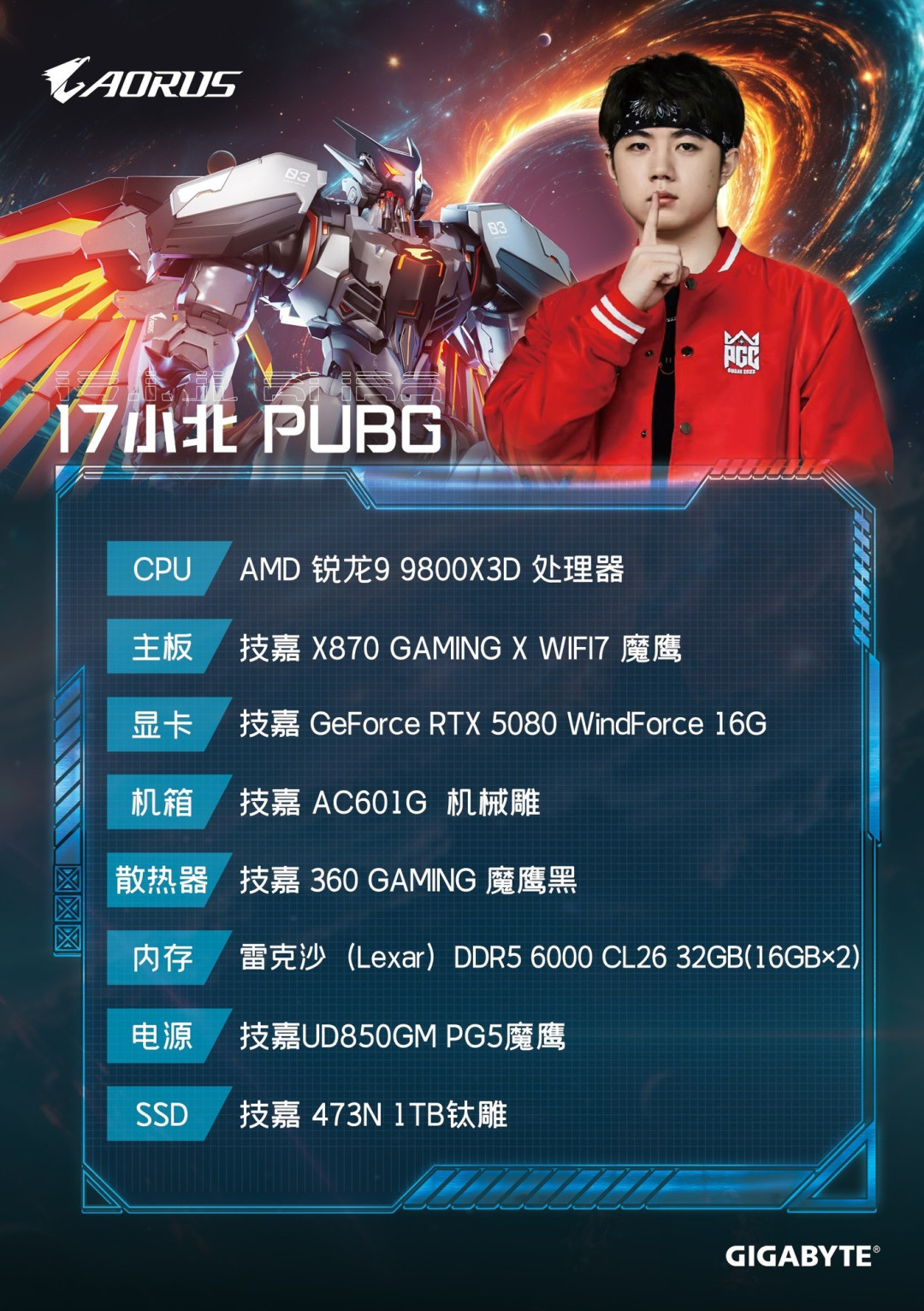 技嘉AORUS全明星计划持续发力：跨界联动多领域名人 定制全家桶主机彰显实力