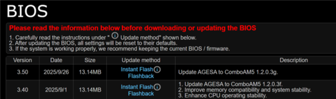 华擎发布AM5主板新版BIOS:AGESA升级到1.2.0.3G