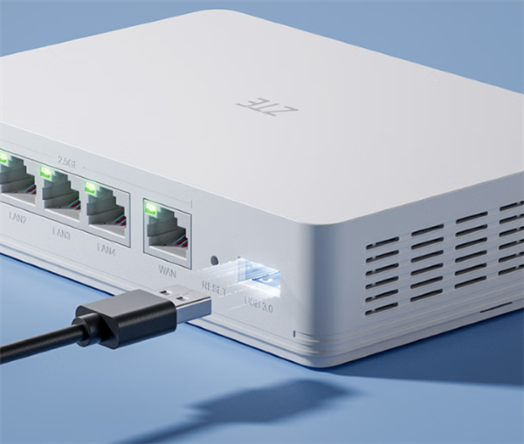 全2.5G网口+USB3.0！中兴推出星云晴天全2.5G有线主路由：269元