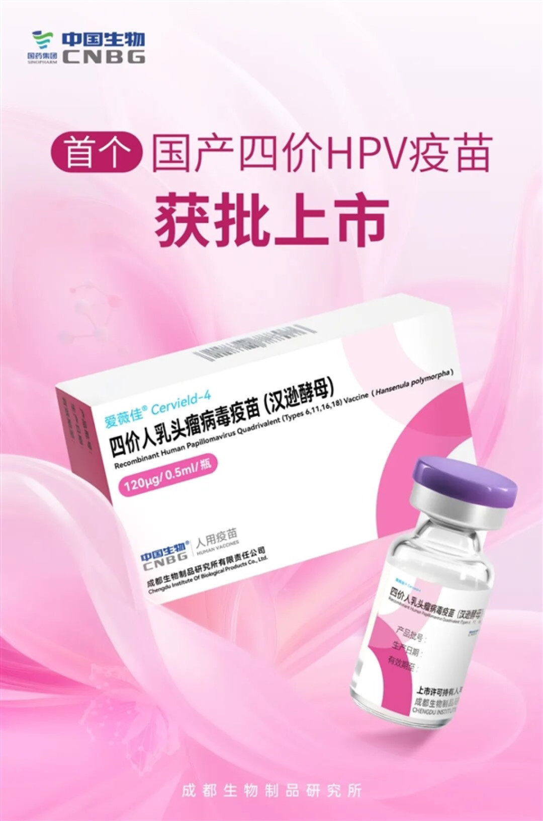 国产首个!中国生物四价HPV疫苗获批上市
