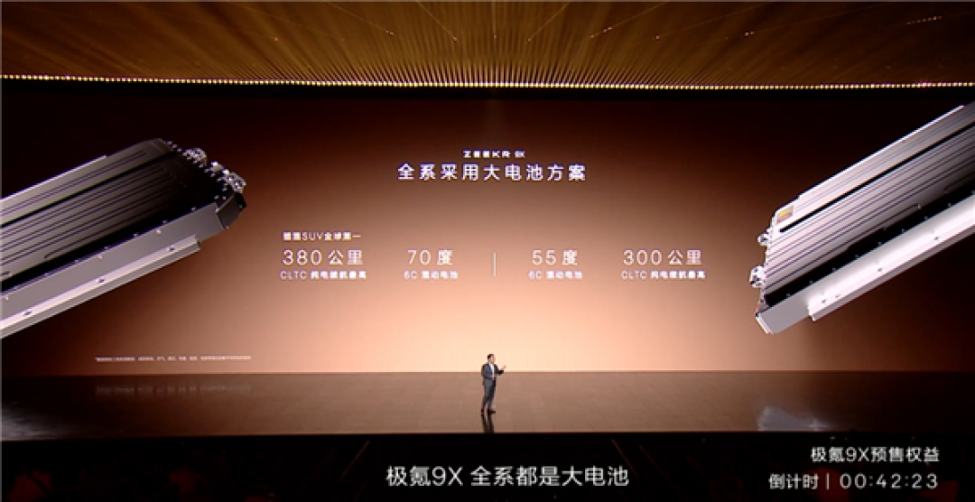 全球最大!极氪9X首搭70kWh混动电池包:纯电续航380公里