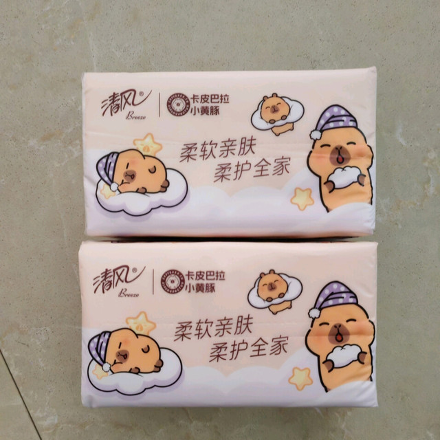 双十一必囤萌物：清风卡皮巴拉抽纸，全家都爱用