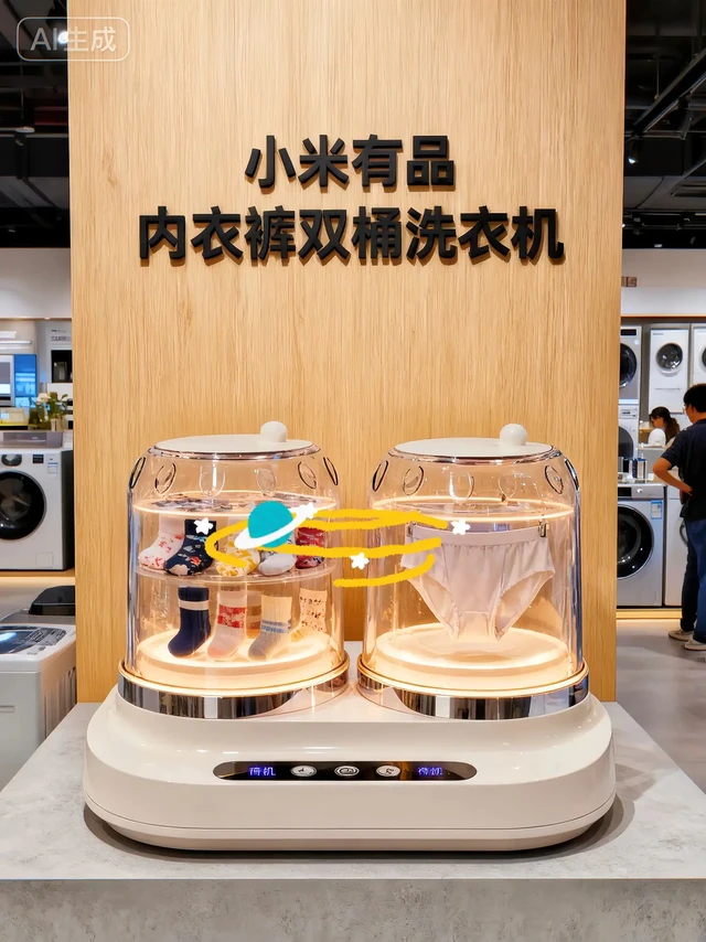 小米有品2025双桶迷你内衣洗衣机：出租屋党的洗衣救星！
 
谁懂啊！冬天在出租屋手搓内衣裤真的太遭罪——冷水冰得手指发僵，公共洗衣池要排队等，攒三天的内衣裤堆成小丘，洗一次累得胳膊酸……
 
直到挖