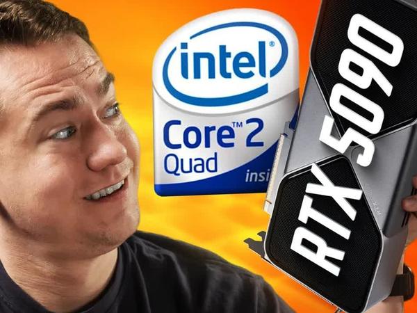 【古董CPU配旗舰显卡?】Core 2 Quad + RTX 5090 奇葩组合实测!结果让人惊掉下巴