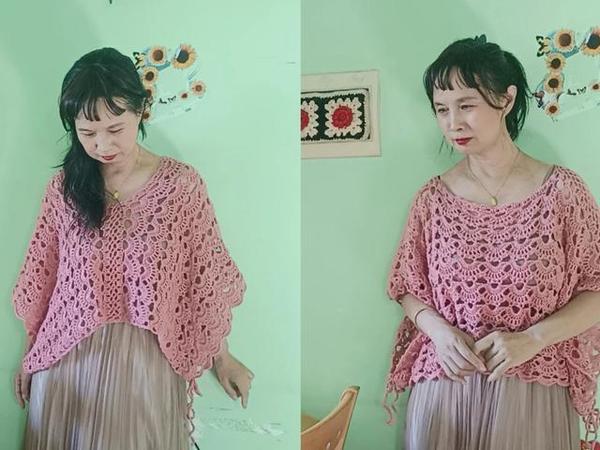 红袖两穿披肩，第一集 #我的手工作品 #手工爱好者 #手工diy