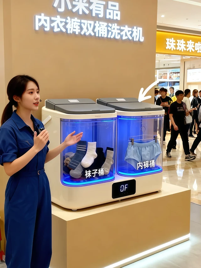 小米有品2025双桶迷你内衣洗衣机：出租屋党洗衣自由的救赎！
谁懂啊！冬天在出租屋手搓内衣裤，那简直是“冰窟渡劫”现场一冷水冻得手指发麻，公共洗衣池还要跟人排队，攒了三天的内衣裤堆在盆里像座“小山丘”