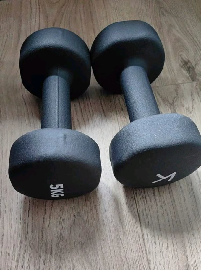 5kg包胶哑铃:居家健身新宠
