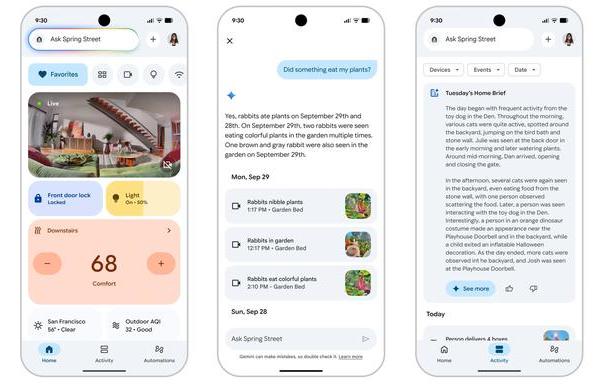 谷歌推出Nest智能摄像头、门铃，内置能理解自然语言的Gemini AI