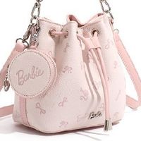 Barbie芭比少女心高级感水桶包小众包包女式2025新款夏单肩斜挎包
