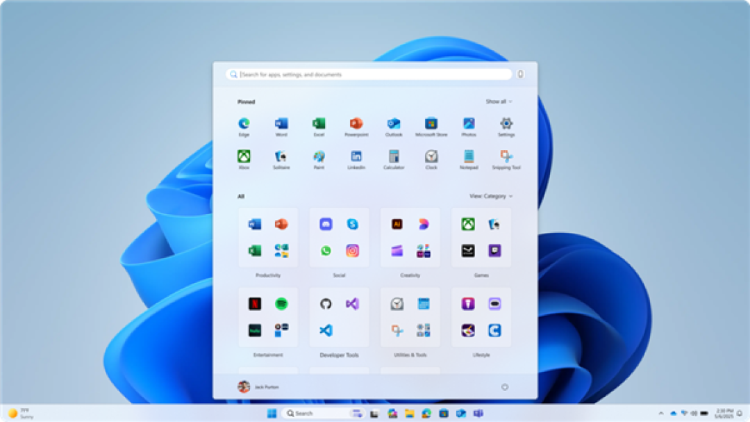 迄今为止最大改动!微软推送全新Windows 11开始菜单:两种新视图