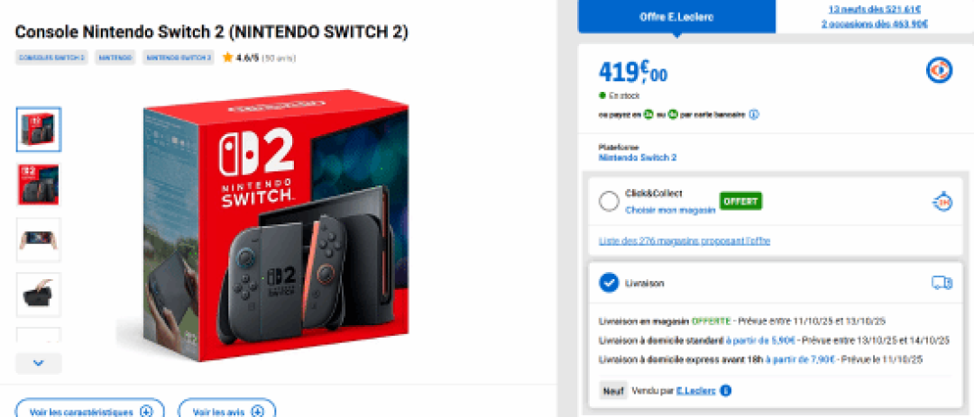 任天堂罕见：Switch 2法国永久降价50欧元