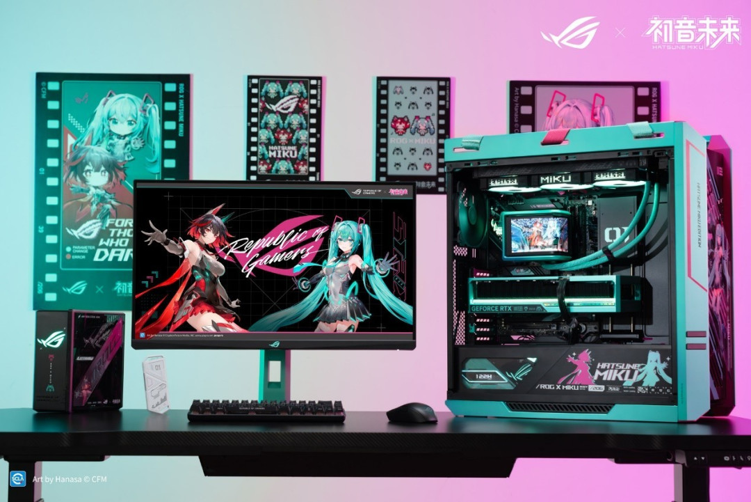 颜值性能拉满!ROG夜神RTX5080 RO姬x初音未来版显卡