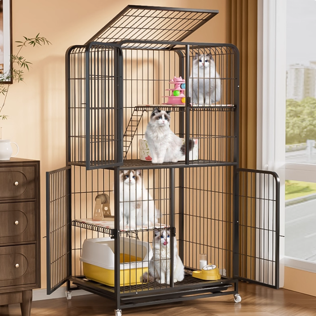 三层超大自由空间猫笼：给猫咪一个会呼吸的家，让铲屎官告别烦恼