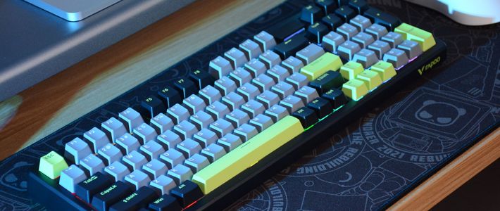 凯华定制快银轴+氛围灯：仅为200元价位，雷柏V700DIY-98机械键盘