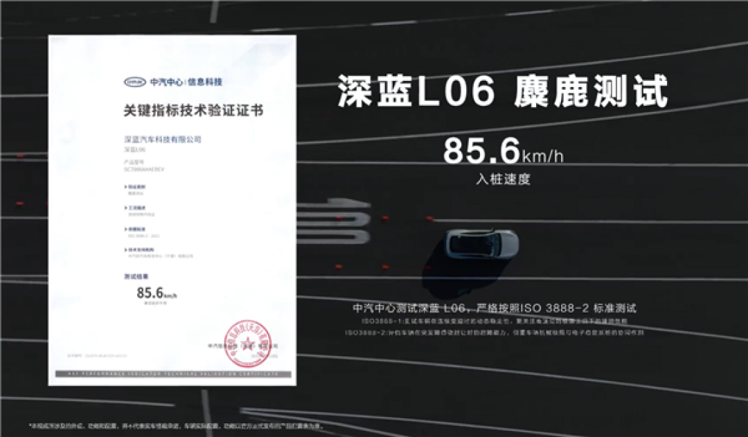 二十万级轿车跑赢保时捷911!深蓝L06麋鹿测试成绩出炉:85.6km/h