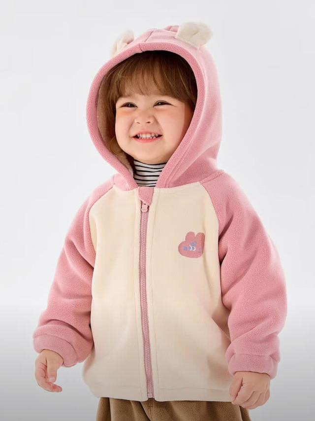 娃的冬日暖衣！嘟嘟家粉色卡通外套太可了