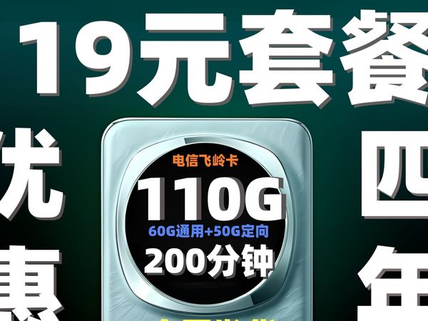 【四年19元】电信19元套餐110G全国流量+200分钟通话全国发货自主激活|电信低价大流量卡|电信飞岭卡|联通移动广电大通话卡|广东山东福建江西湖南河南河北