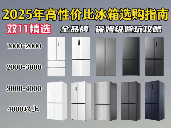 【双11冰箱推荐】2025年超高性价比冰箱选购指南 精选21款高口碑产品保姆级横批解析攻略！含1000-4000元以上价位段，TCL/容声/海尔/美的/西门子等