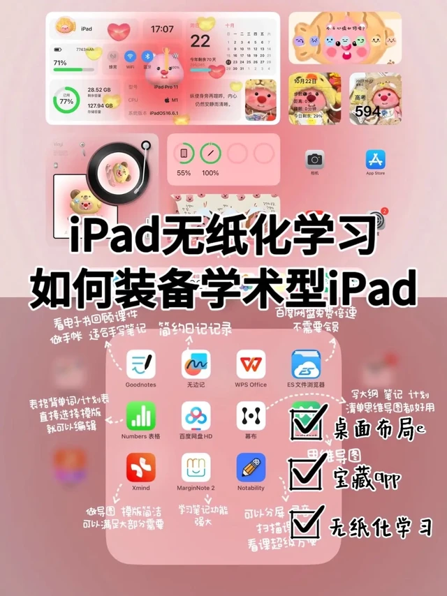 ⏰iPad无纸化学习|实用app合集🌷。亲测好用的app分享,打造学术型iPad,别再用iPad追剧啦!!!
✔️最常用app
✨笔记
1⃣️Goodnotes
2⃣️无边记
3⃣️幕布
4⃣️Not