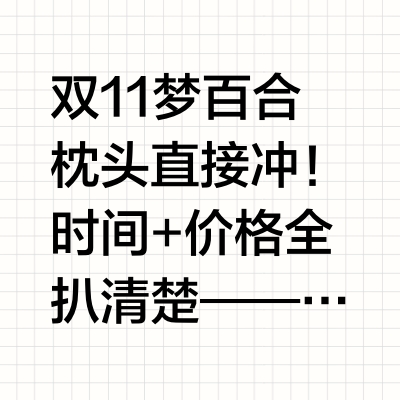 双11必入！梦百合枕头冲就对了！