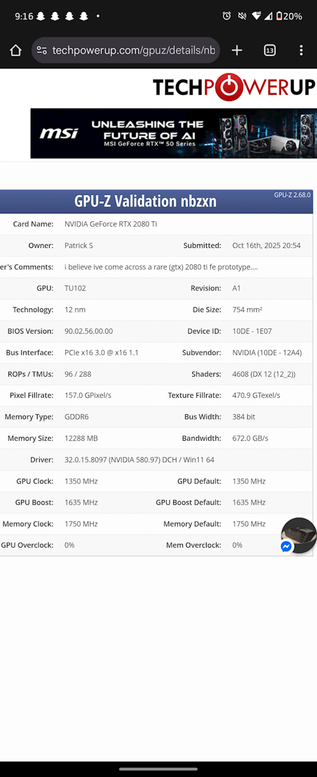 GTX 2080 Ti原型卡重出江湖：完整的384-bit 12GB显存